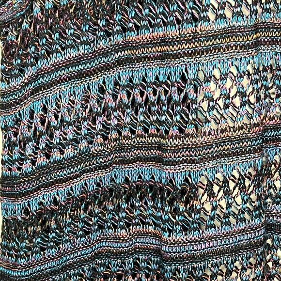 Avenue Long Line Open Front Sleeveless Cardigan Duster Multicolor Size 26/28 - Picture 6 of 6